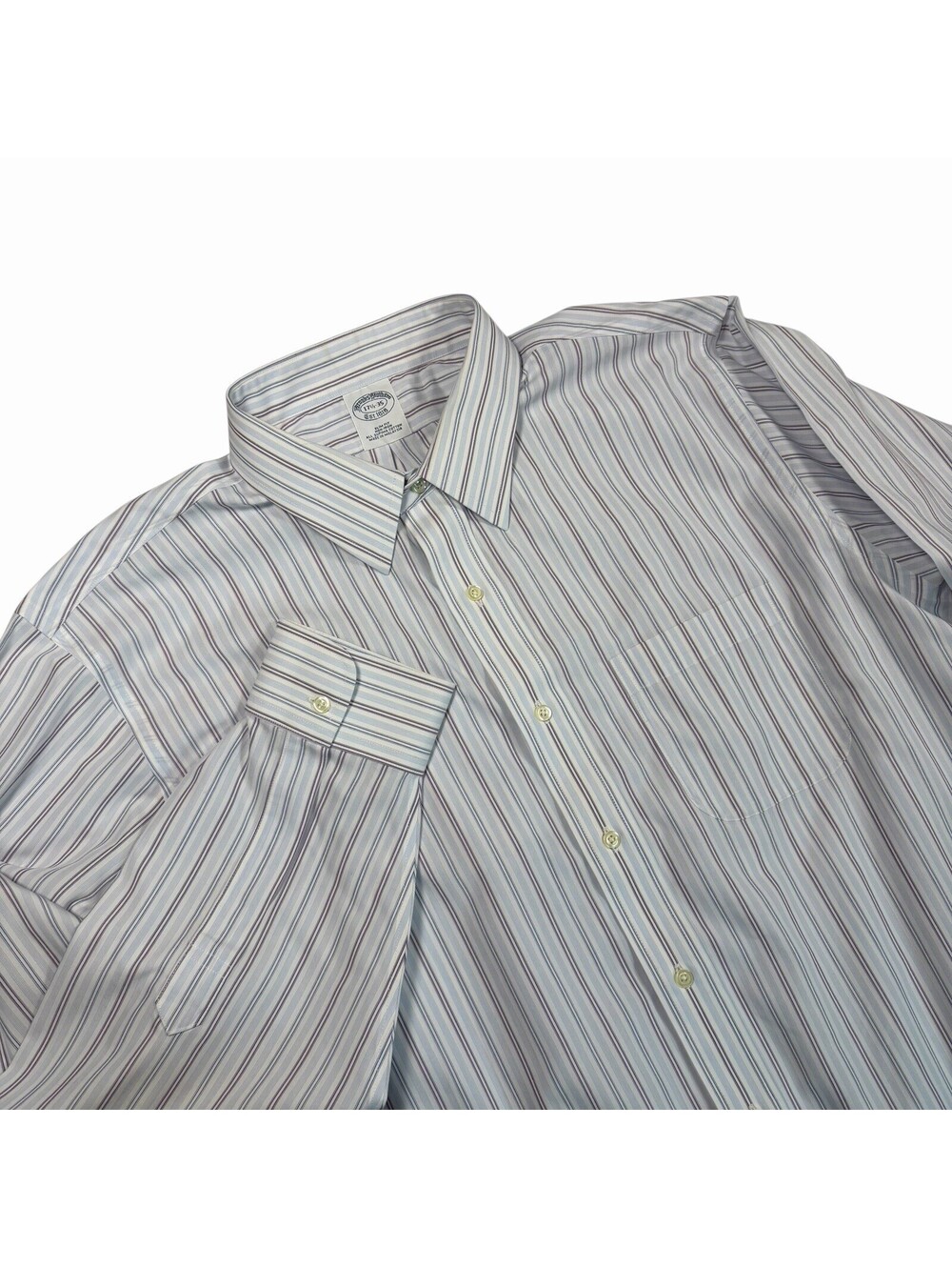 Brooks Brothers Slim Fit Non-Iron Supima Cotton Striped Dress Shirt 17.5-35